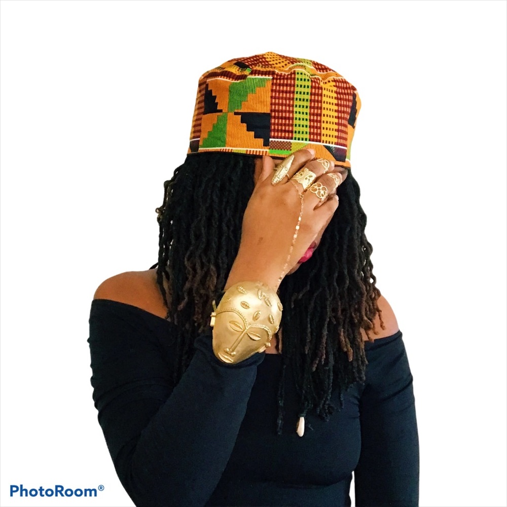 Kente Kufi Hat Unisex 100% Cotton One Size